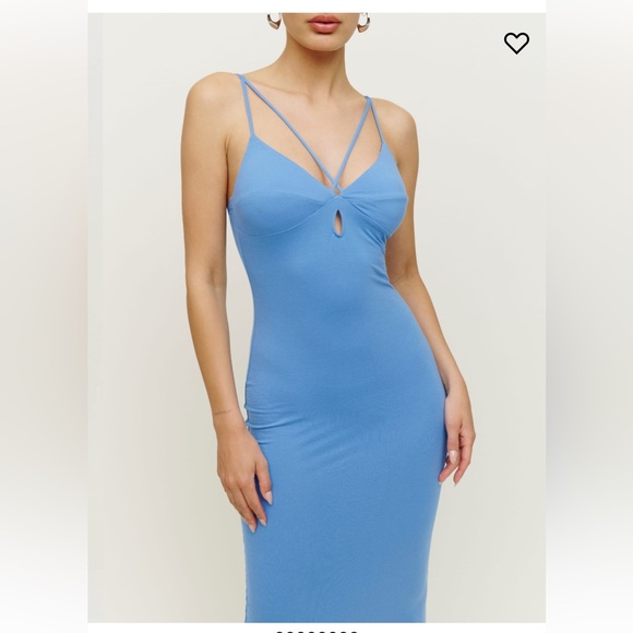 Reformation Lainey knit blue dress XS Parisian blue - Picture 2 of 5